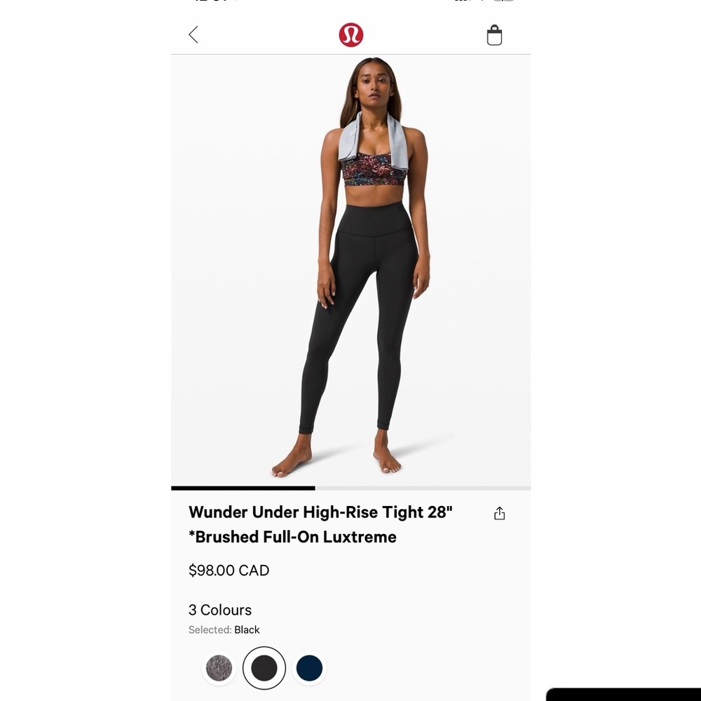 New black lululemon leggings size 4